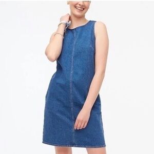 J Crew Factory Women’s Sleeveless Denim Mini Shift Dress Blue Size 12